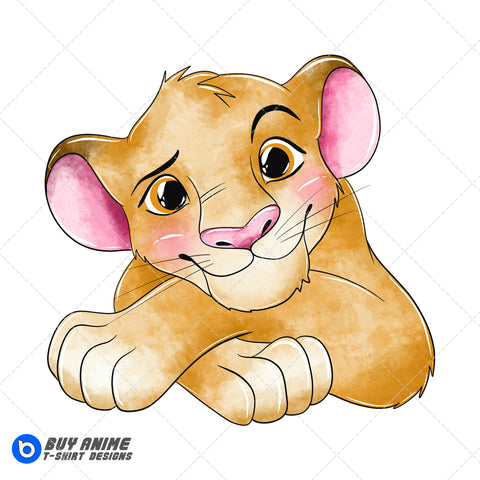 Simba The Lion King Watercolor Clipart PNG Hand Drawn Illustration #1