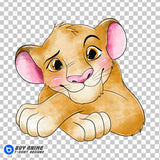 Simba The Lion King Watercolor Clipart PNG Hand Drawn Illustration #1