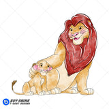 Simba and Mufasa The Lion King Watercolor Clipart PNG Hand Drawn Illustration