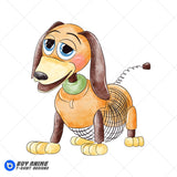 Slinky Dog Toy Story Watercolor Clipart PNG Hand Drawn Illustration