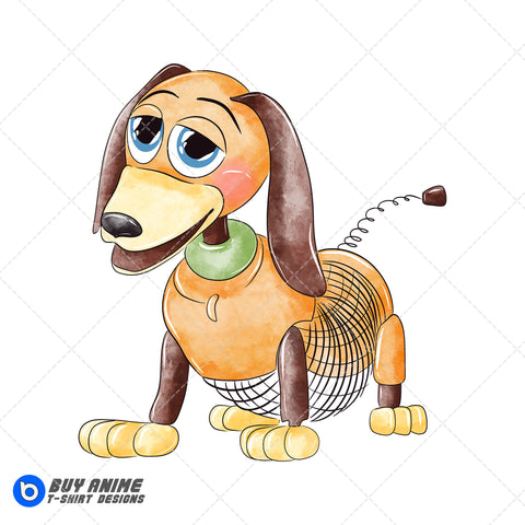 Slinky Dog Toy Story Watercolor Clipart PNG Hand Drawn Illustration