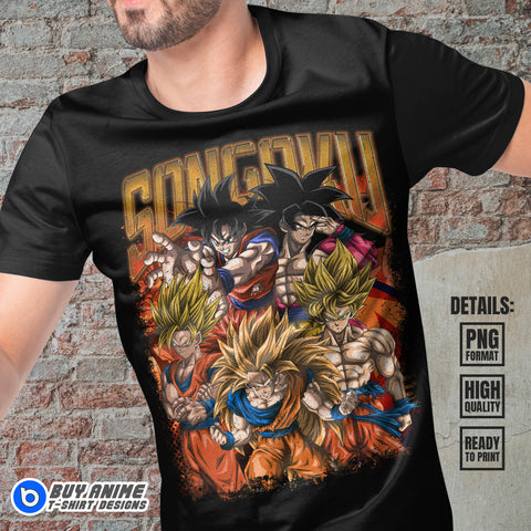 Son Goku Dragon Ball Anime Bootleg T-shirt Design