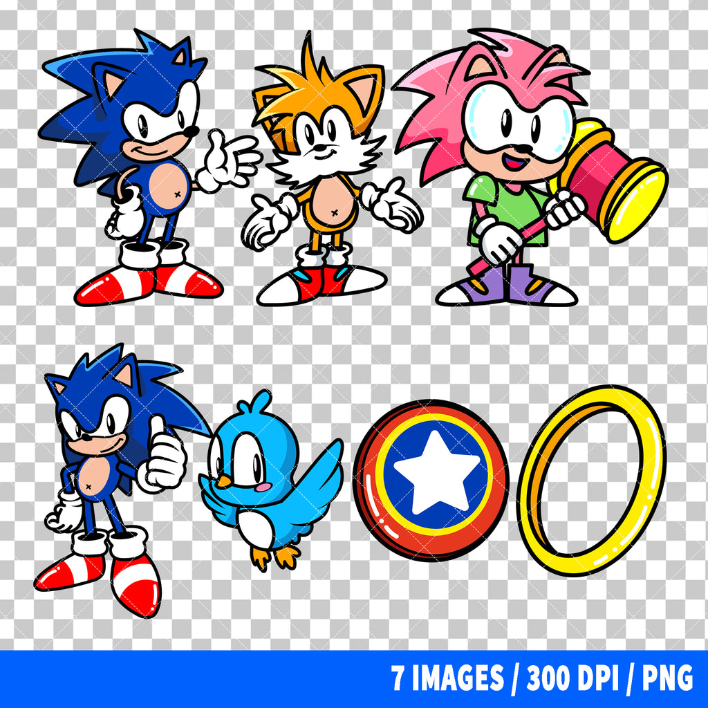 Sonic The Hedgehog Clipart PNG Bundle
