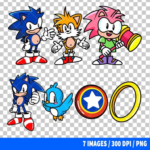 Sonic The Hedgehog Clipart PNG Bundle