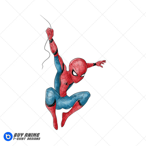 Spider Man Watercolor Clipart PNG Hand Drawn Illustration