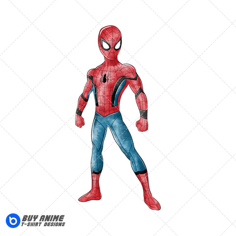 Spider Man Watercolor Clipart PNG Hand Drawn Illustration #2