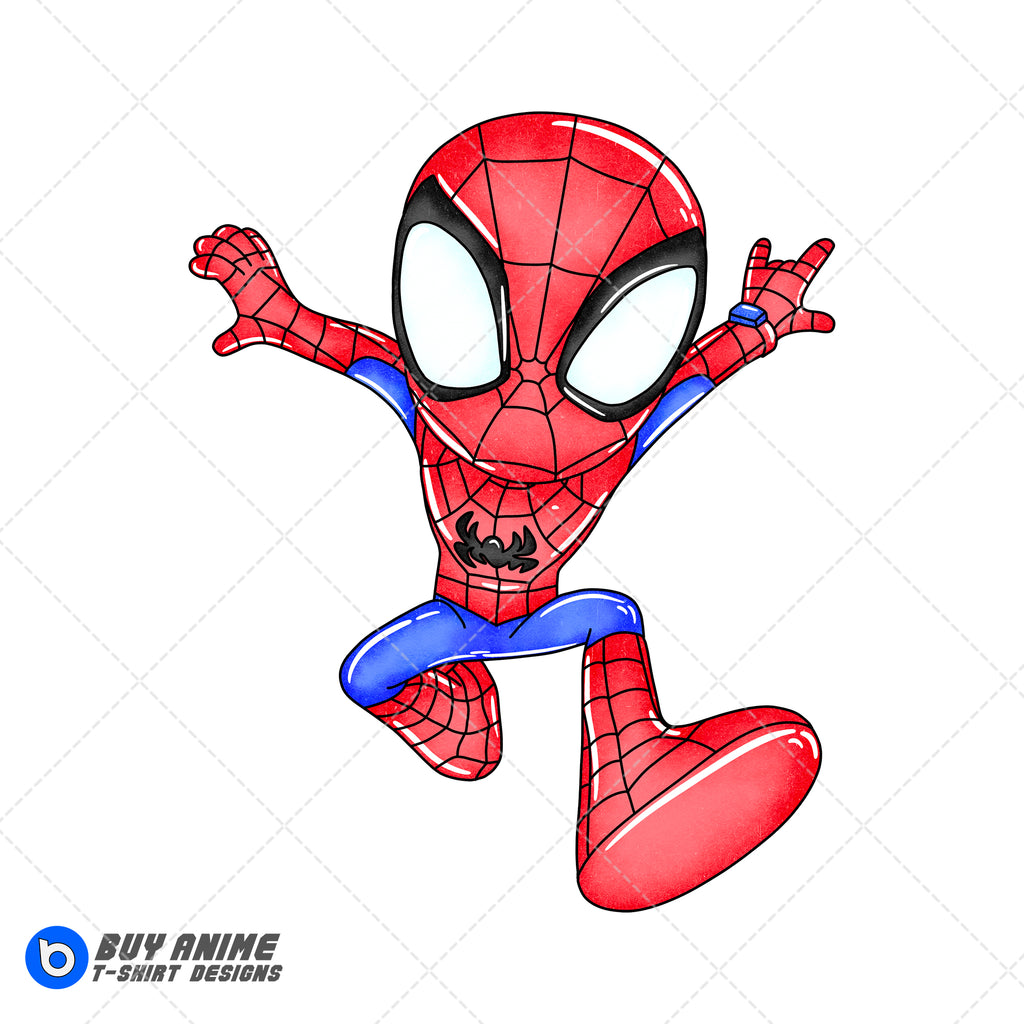 Spidey and His Amazing Friends Watercolor Clipart PNG Hand Drawn Illustration