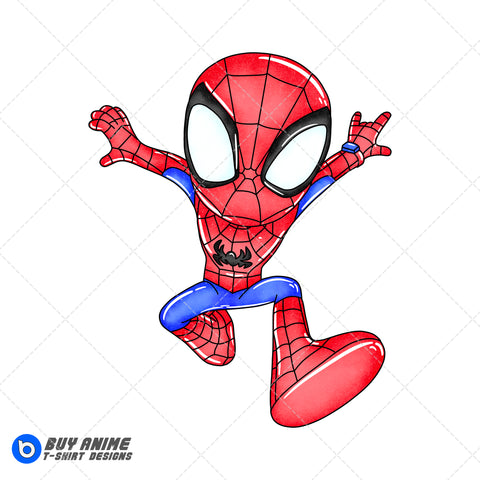 Spidey and His Amazing Friends Watercolor Clipart PNG Hand Drawn Illustration
