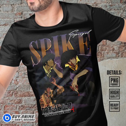 Spike Spiegel Cowboy Bebop Anime Bootleg T-shirt Design