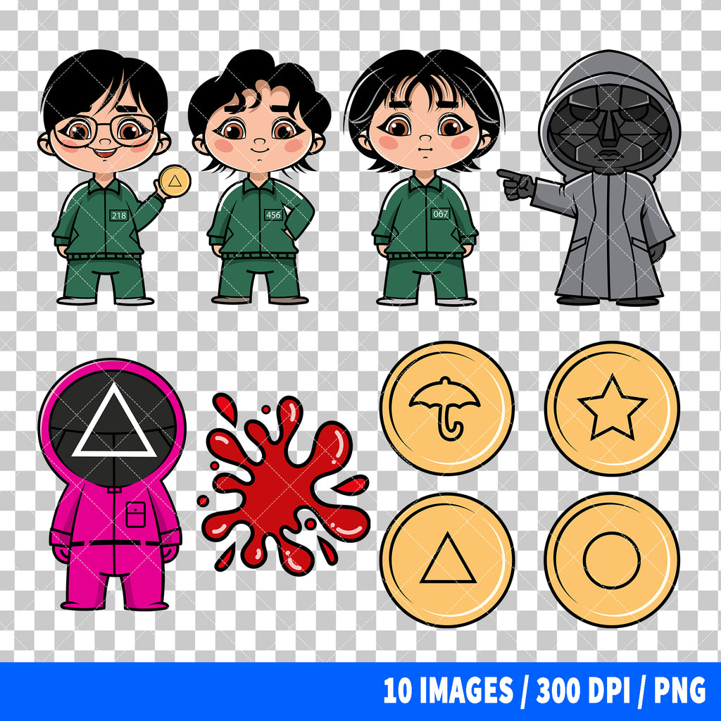 Squid Game Clipart PNG Bundle