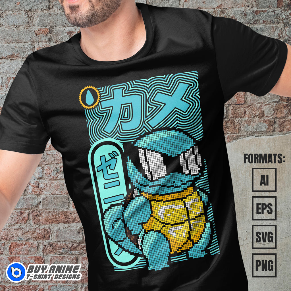 Squirtle Pokemon Vector T-shirt Design Template