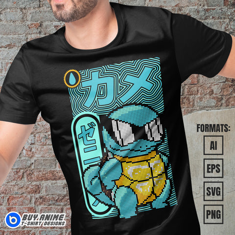 Squirtle Pokemon Vector T-shirt Design Template