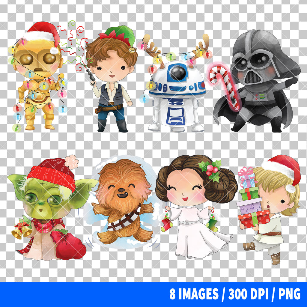 Star Wars Christmas Clipart PNG Bundle