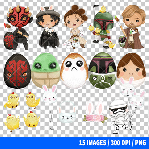 Star Wars Easter Clipart PNG Bundle #2