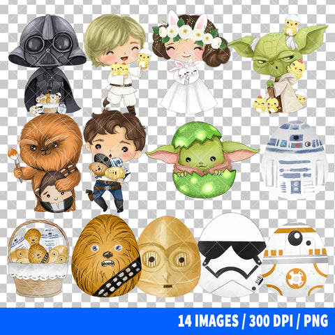 Star Wars Easter Clipart PNG Bundle