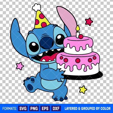 Stitch Birthday SVG Cut File for Cricut and Silhouette