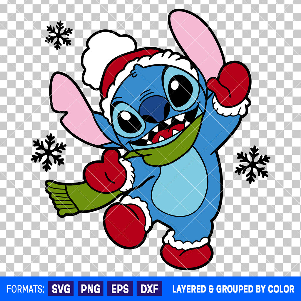 Stitch Christmas SVG Cut File for Cricut and Silhouette #3