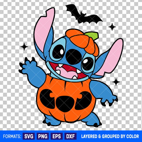 Stitch Pumpkin Halloween SVG Cut File for Cricut and Silhouette