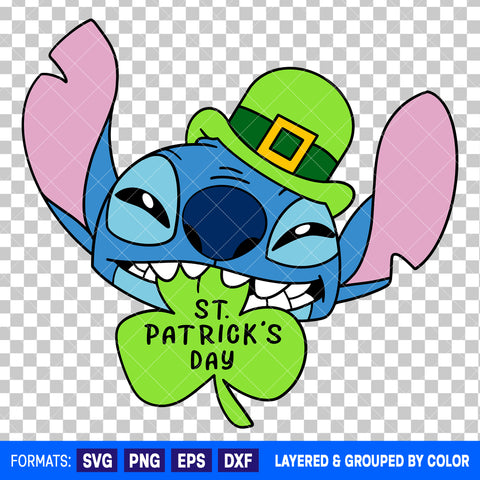 Stitch St Patrick's Day SVG Cut File for Cricut and Silhouette #3