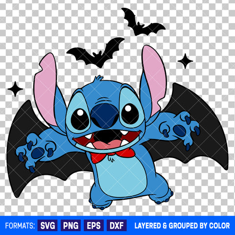 Stitch Vampire Halloween SVG Cut File for Cricut and Silhouette