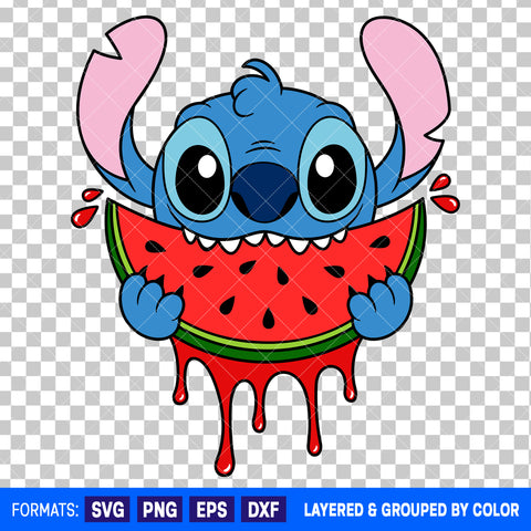 Stitch Watermelon Summer SVG Cut File for Cricut and Silhouette