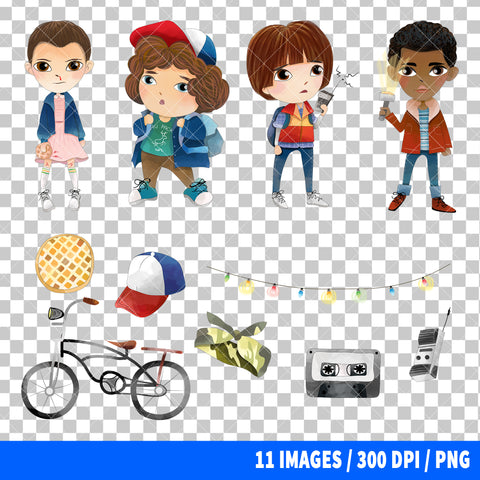 Stranger Things Clipart PNG Bundle #3