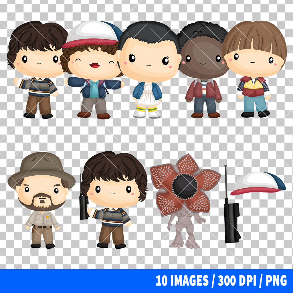 Stranger Things Clipart PNG Bundle