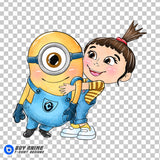 Stuart and Agnes Despicable Me Watercolor Clipart PNG Hand Drawn Illustration