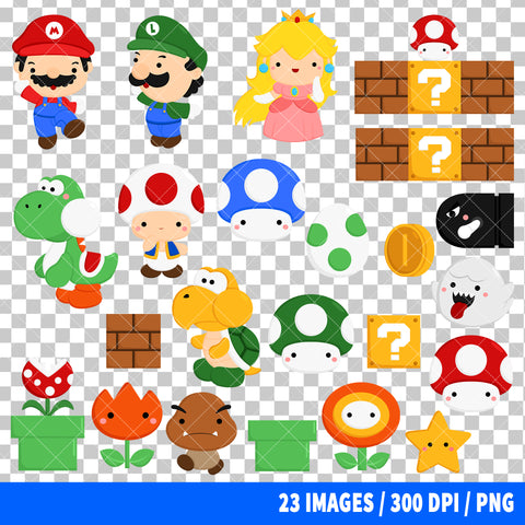 Super Mario Clipart PNG Bundle #2