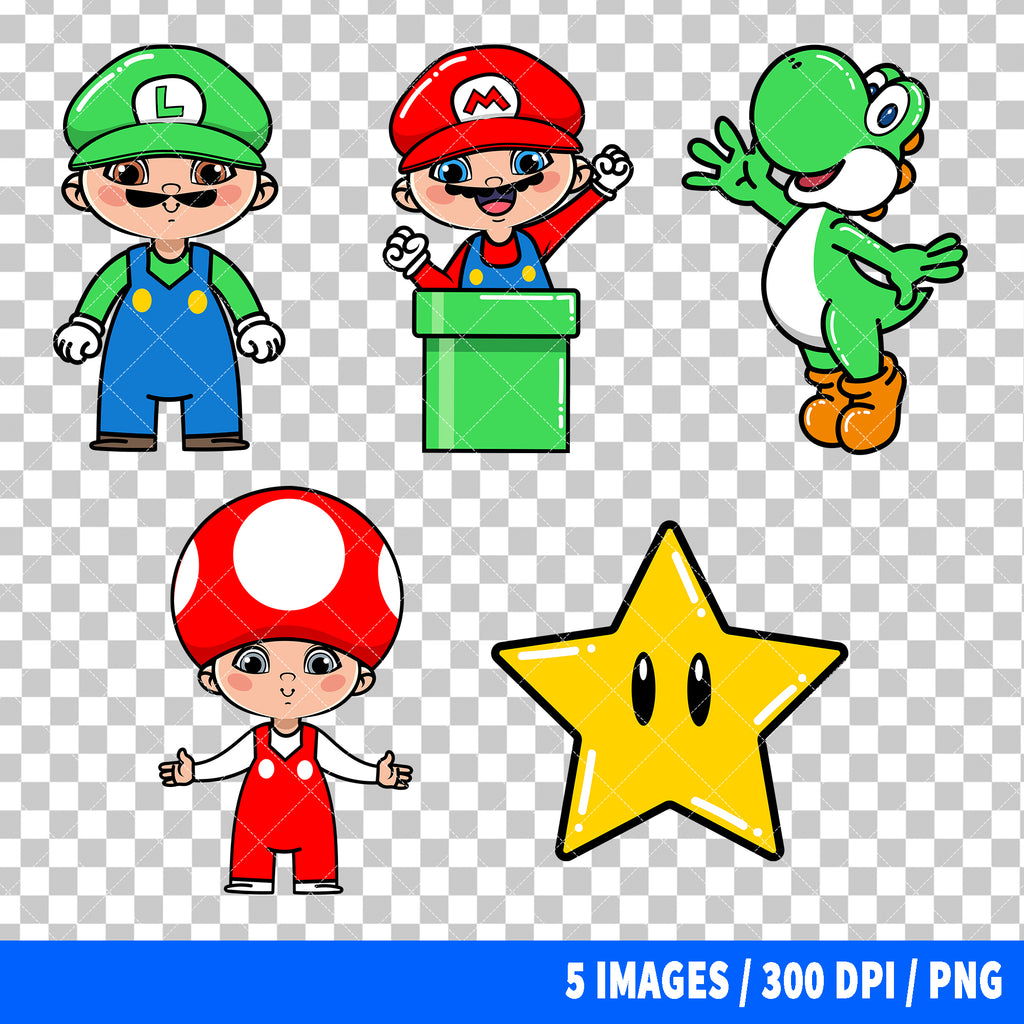 Super Mario Clipart PNG Bundle #3