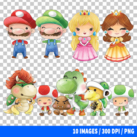 Super Mario Clipart PNG Bundle #4