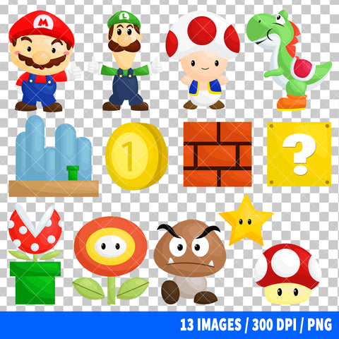 Super Mario Clipart PNG Bundle