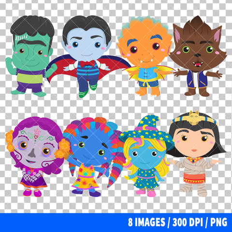 Super Monsters Clipart PNG Bundle