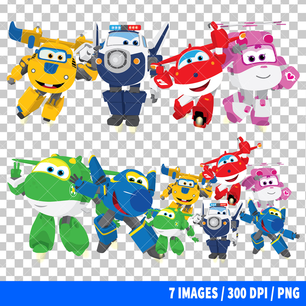 Super Wings Clipart PNG Bundle