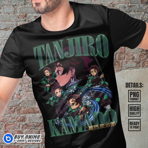 Tanjiro Kamado Demon Slayer Anime Bootleg T-shirt Design