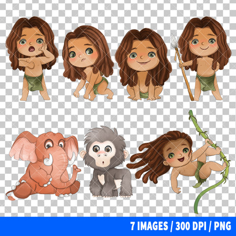 Tarzan Clipart PNG Bundle