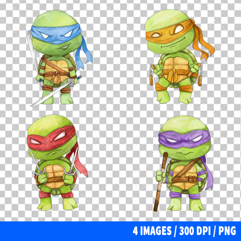 Teenage Mutant Ninja Turtles Clipart PNG Bundle #2