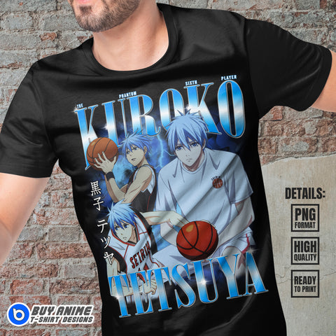 Tetsuya Kuroko Kuroko No Basket Anime Bootleg T-shirt Design