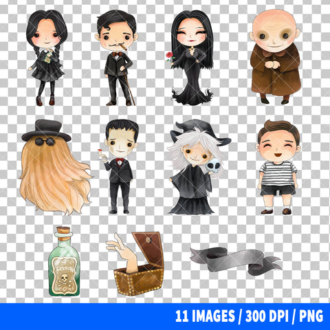 The Addams Family Clipart PNG Bundle
