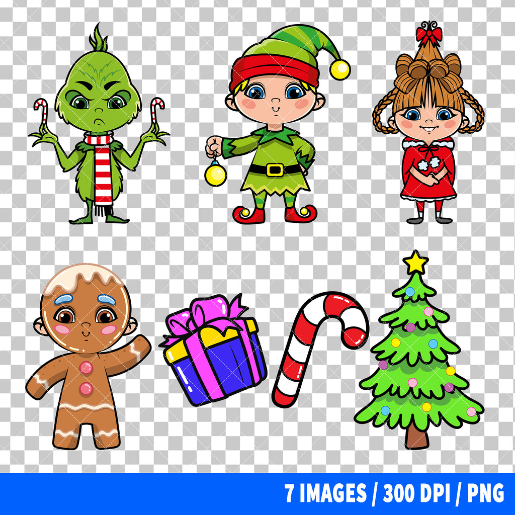 The Grinch Clipart PNG Bundle