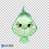 The Grinch Watercolor Clipart PNG Hand Drawn Illustration