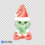 The Grinch Watercolor Clipart PNG Hand Drawn Illustration #3