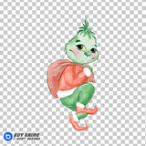 The Grinch Watercolor Clipart PNG Hand Drawn Illustration #4