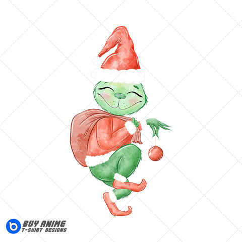 The Grinch Watercolor Clipart PNG Hand Drawn Illustration #5