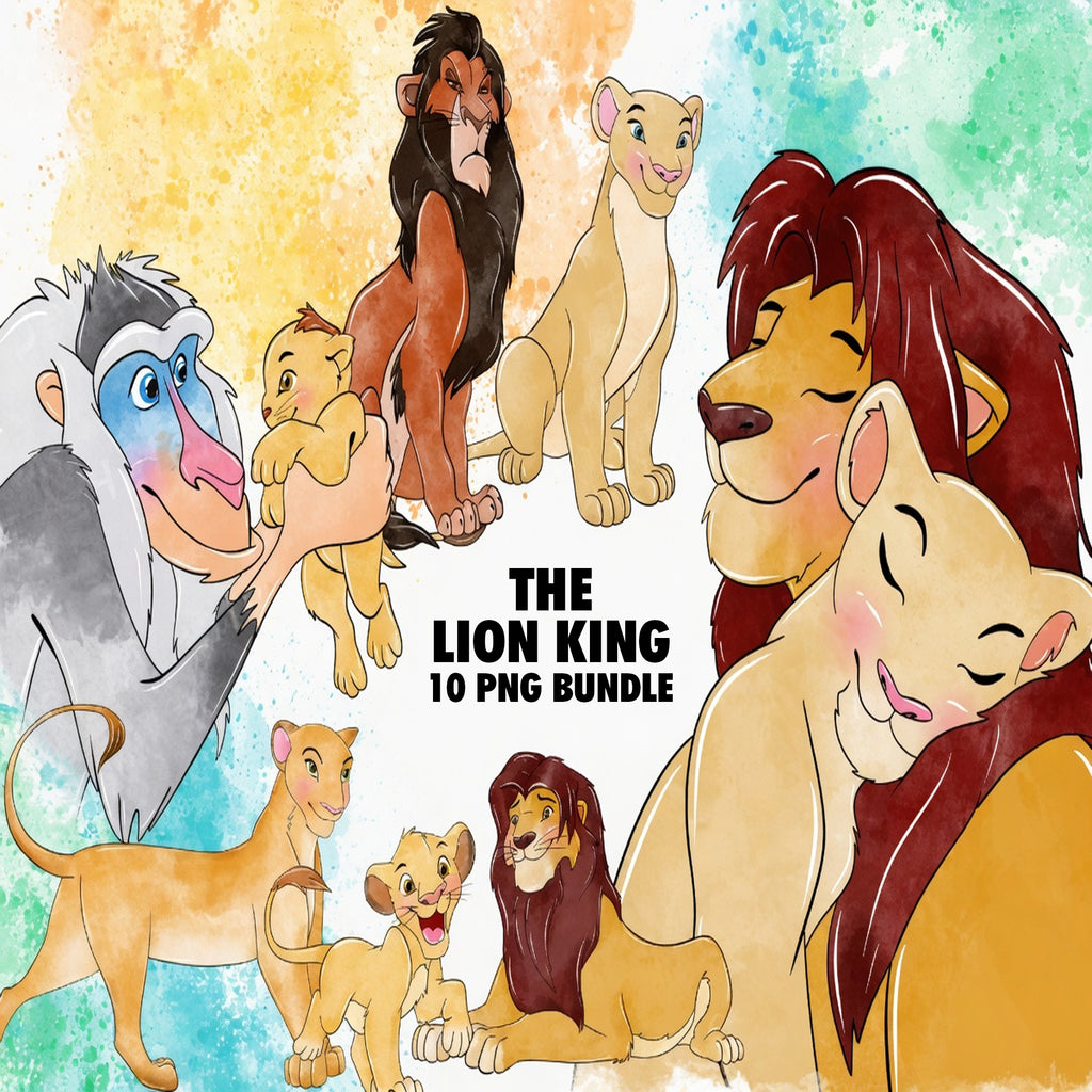 The Lion King Watercolor Clipart PNG Bundle #4