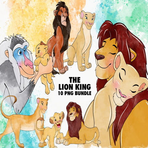 The Lion King Watercolor Clipart PNG Bundle #4