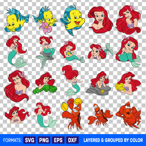 The Little Mermaid Bundle SVG Cut Files for Cricut and Silhouette