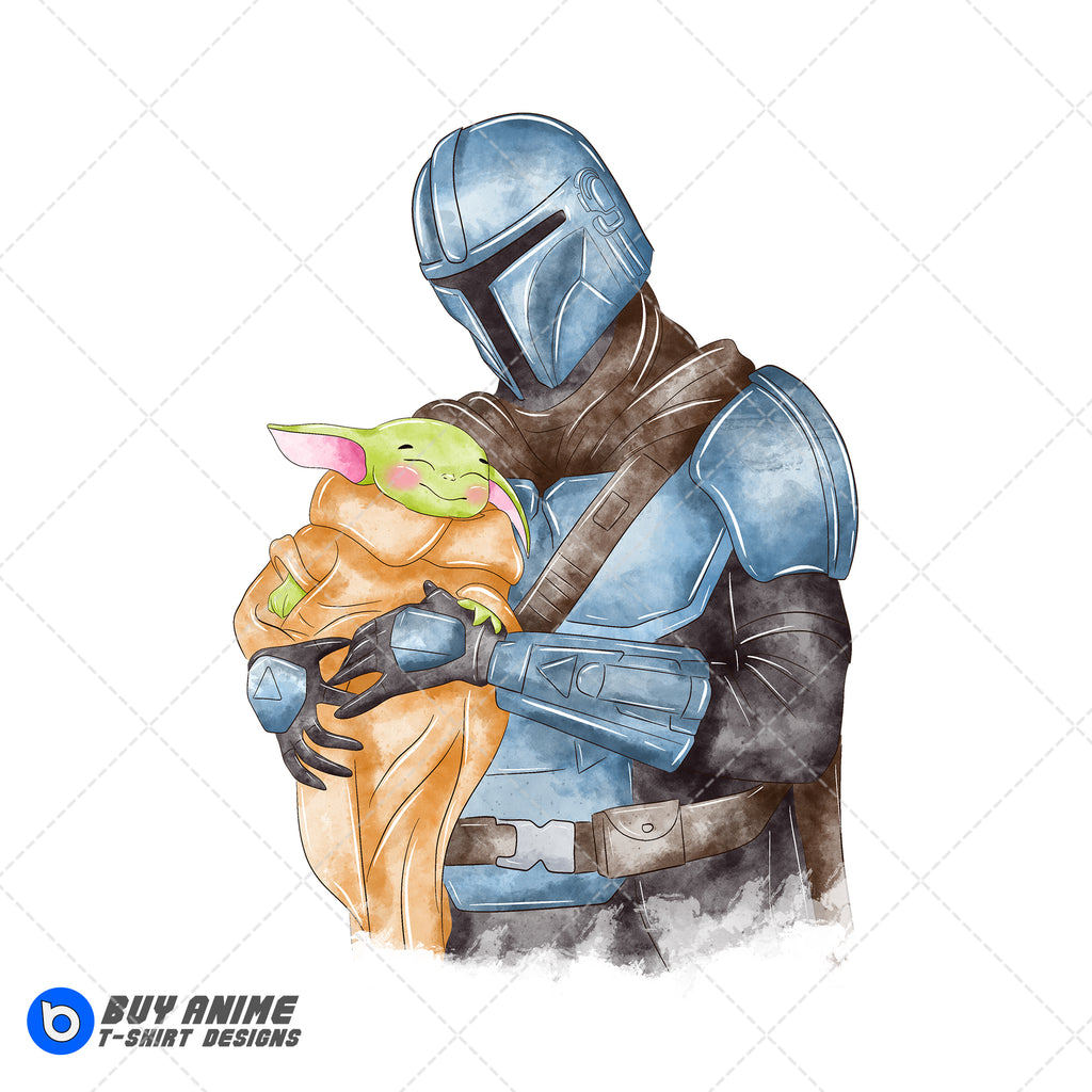 The Mandalorian Star Wars Watercolor Clipart PNG Hand Drawn Illustration #2