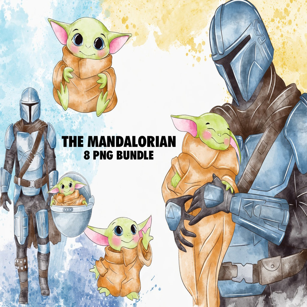 The Mandalorian Watercolor Clipart PNG Bundle #5