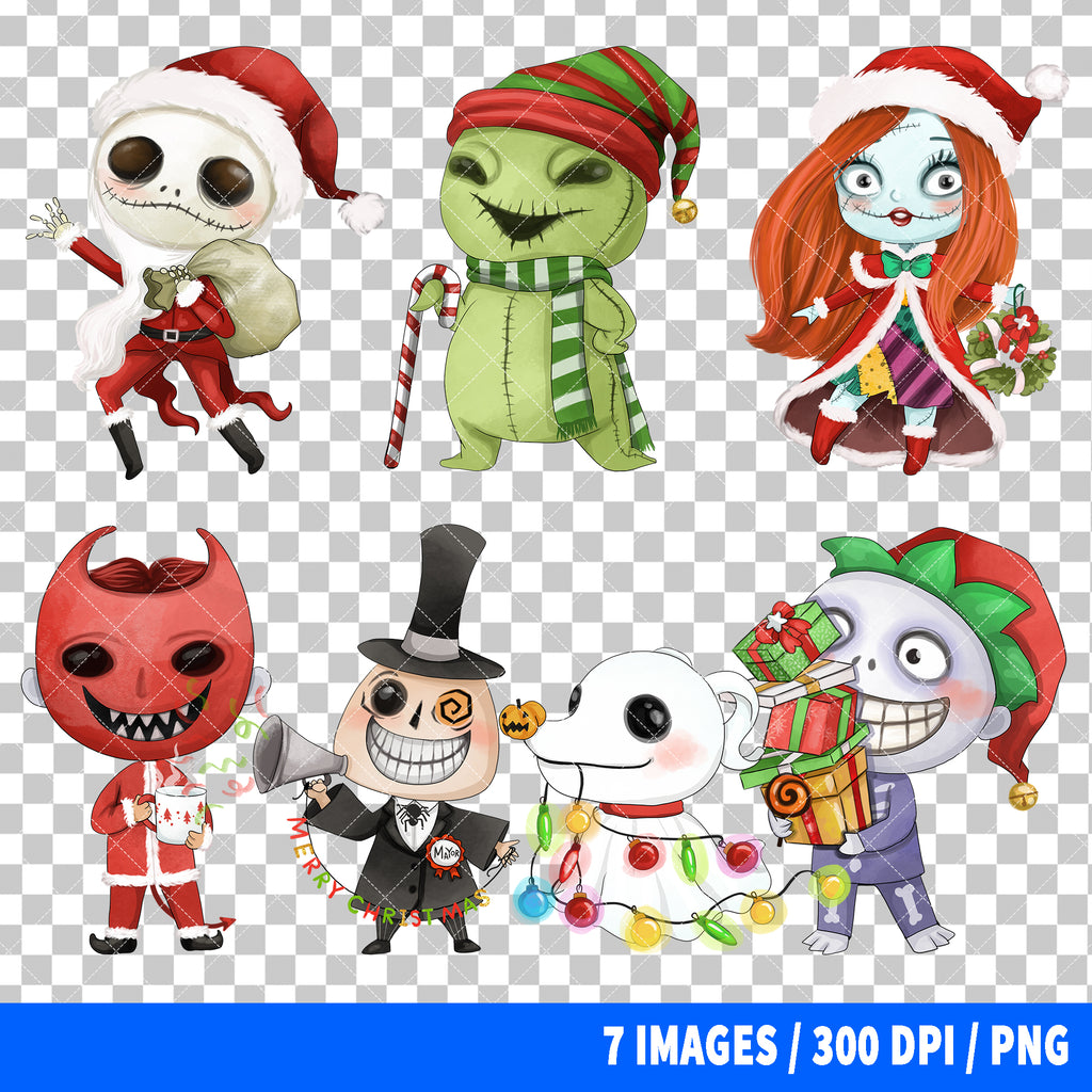 The Nightmare Before Christmas Clipart PNG Bundle